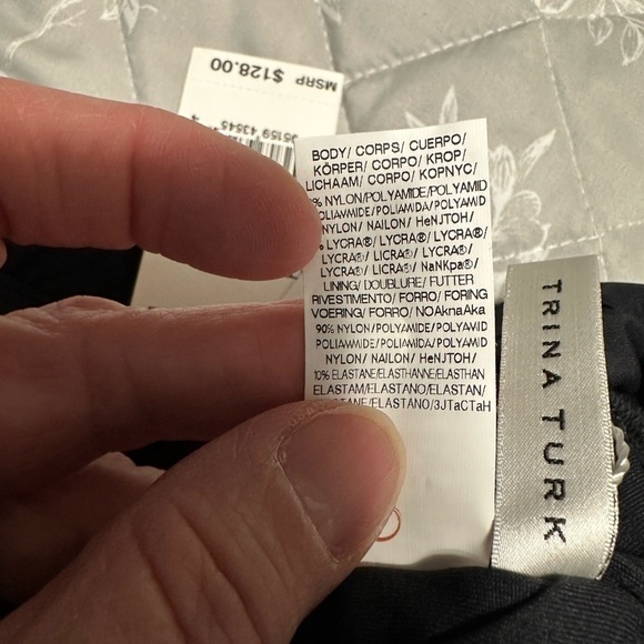 TRINA TURK Black Standard Monaco Ruffle One Piece Swimsuit, Size 6 (v) - Picture 9 of 9